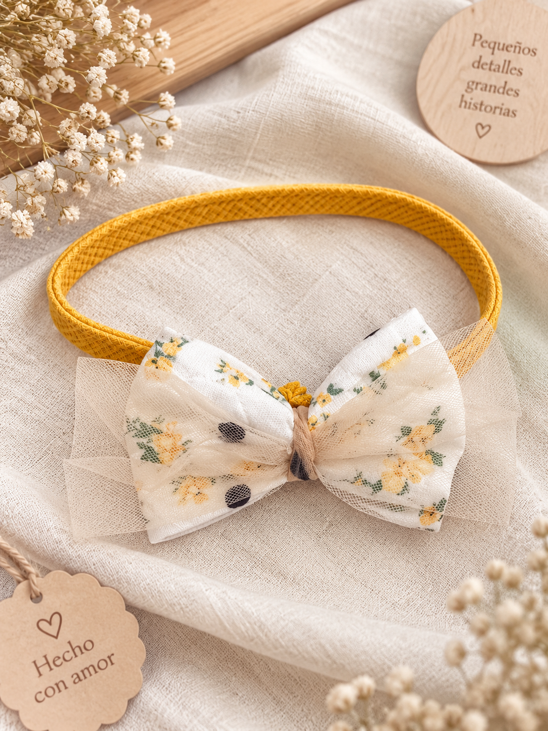 Conjunto Floral Mostaza para Muñeca 44–48 cm 🌼 | Vestido, Chaquetita, Diadema y Zapatitos