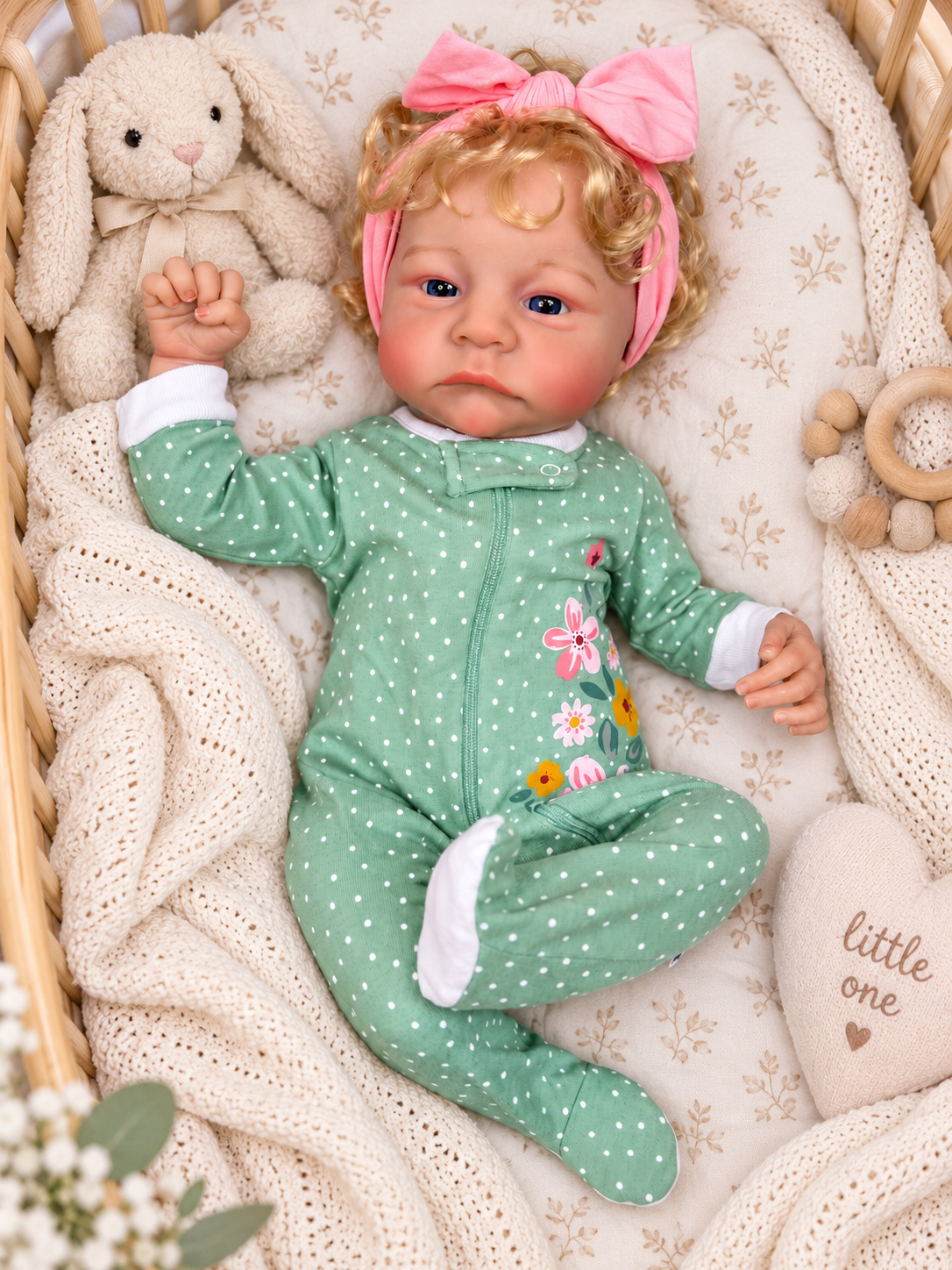 Vivian 🤍 Muñeca Realista 45cm 1.7kg | Bebé Estilo Reborn Vinilo con ojos abiertos