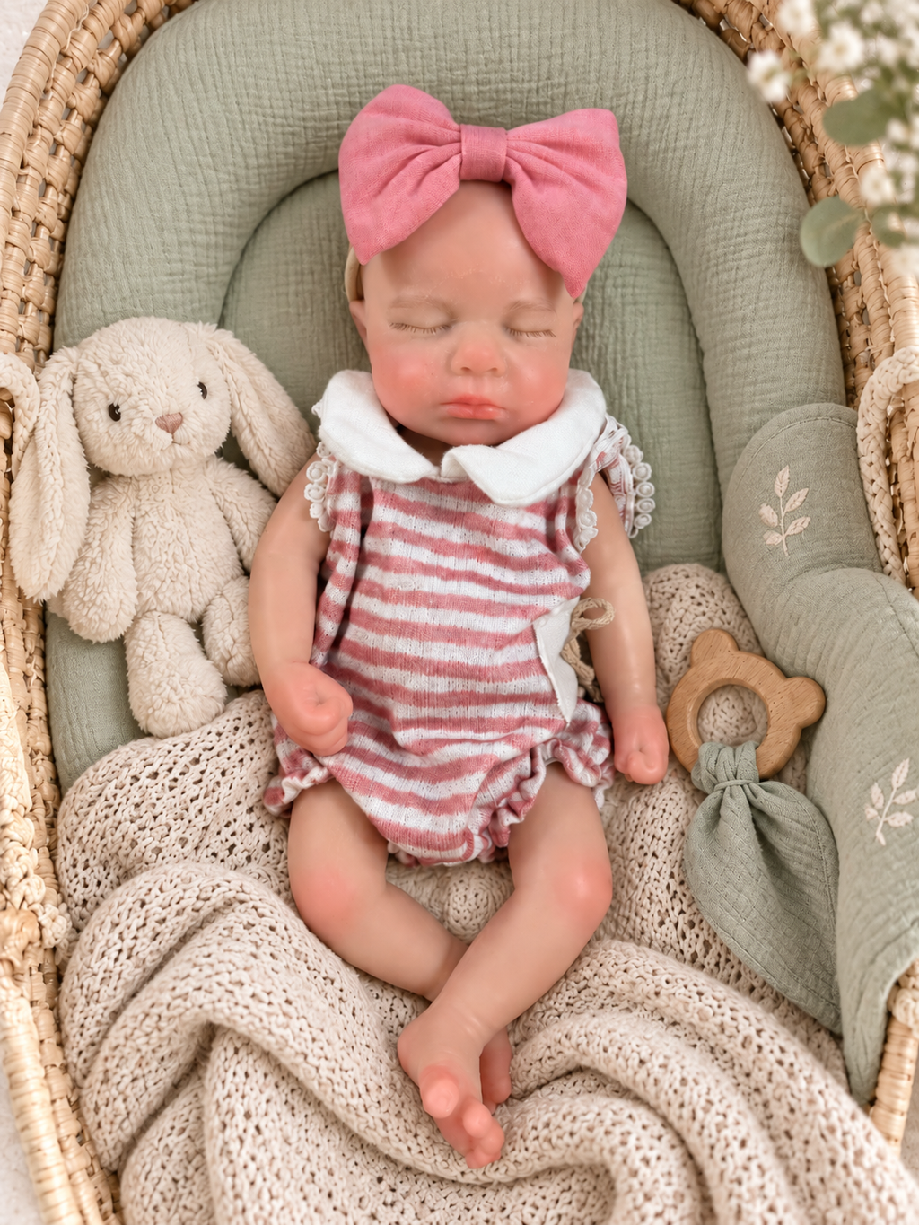 Nina 🌸 Bebé Realista 33cm | Silicona 100% | Mini Baby con Experiencia Bebé Globito (Opcional) (Copia)