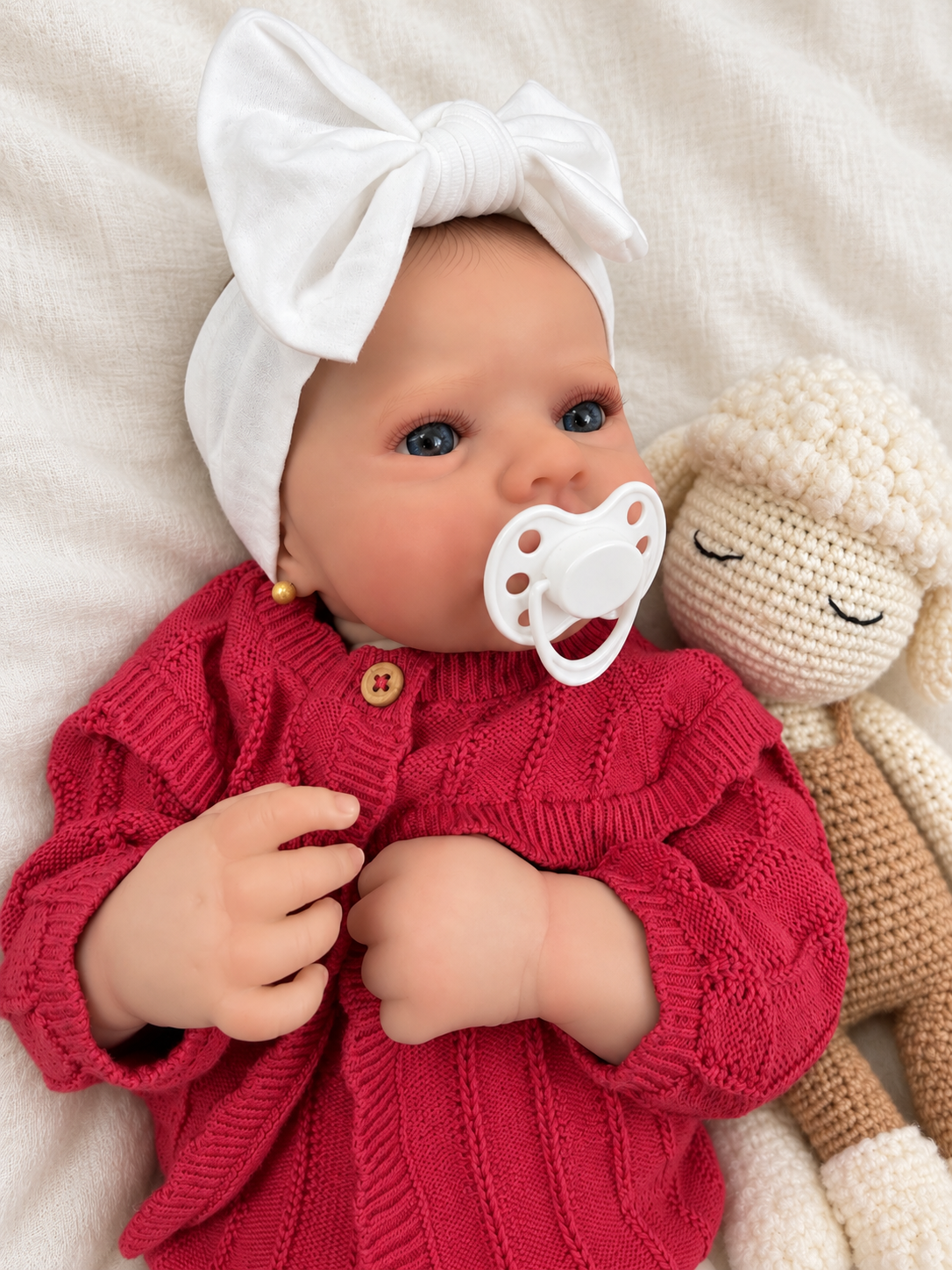 Laia ❤️ Muñeca Realista 48cm 3kg | Bebé Estilo Reborn Vinilo con Ojos Azules