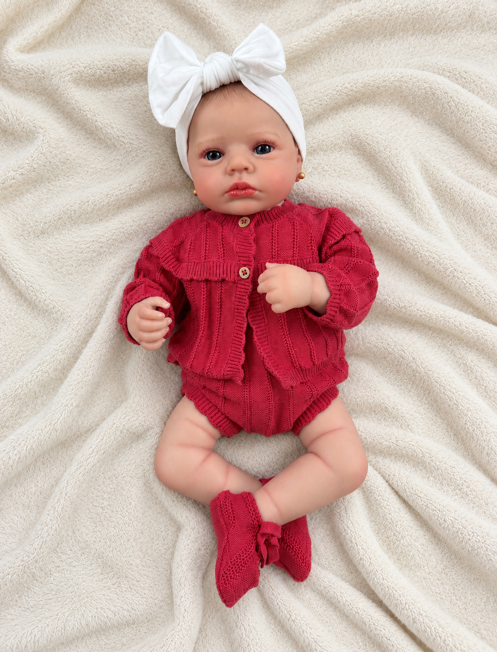 Laia ❤️ Muñeca Realista 48cm 3kg | Bebé Estilo Reborn Vinilo con Ojos Azules