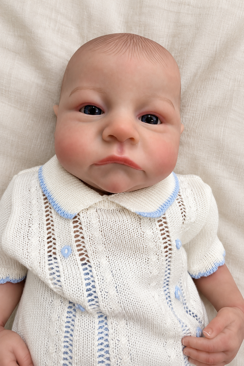 ERIK 🦕 Muñeco Realista 44cm 1.8kg | Bebé Estilo Reborn Vinilo con Ojos abiertos