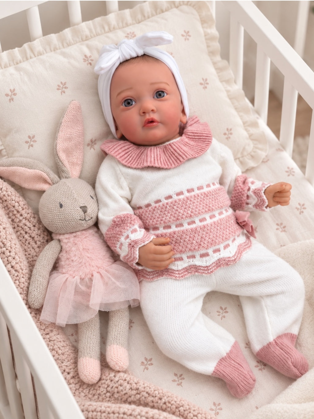 Teresa 🩷 Muñeca Realista 56cm 3,01kg | Bebé Estilo Reborn Vinilo con Ojos Azules