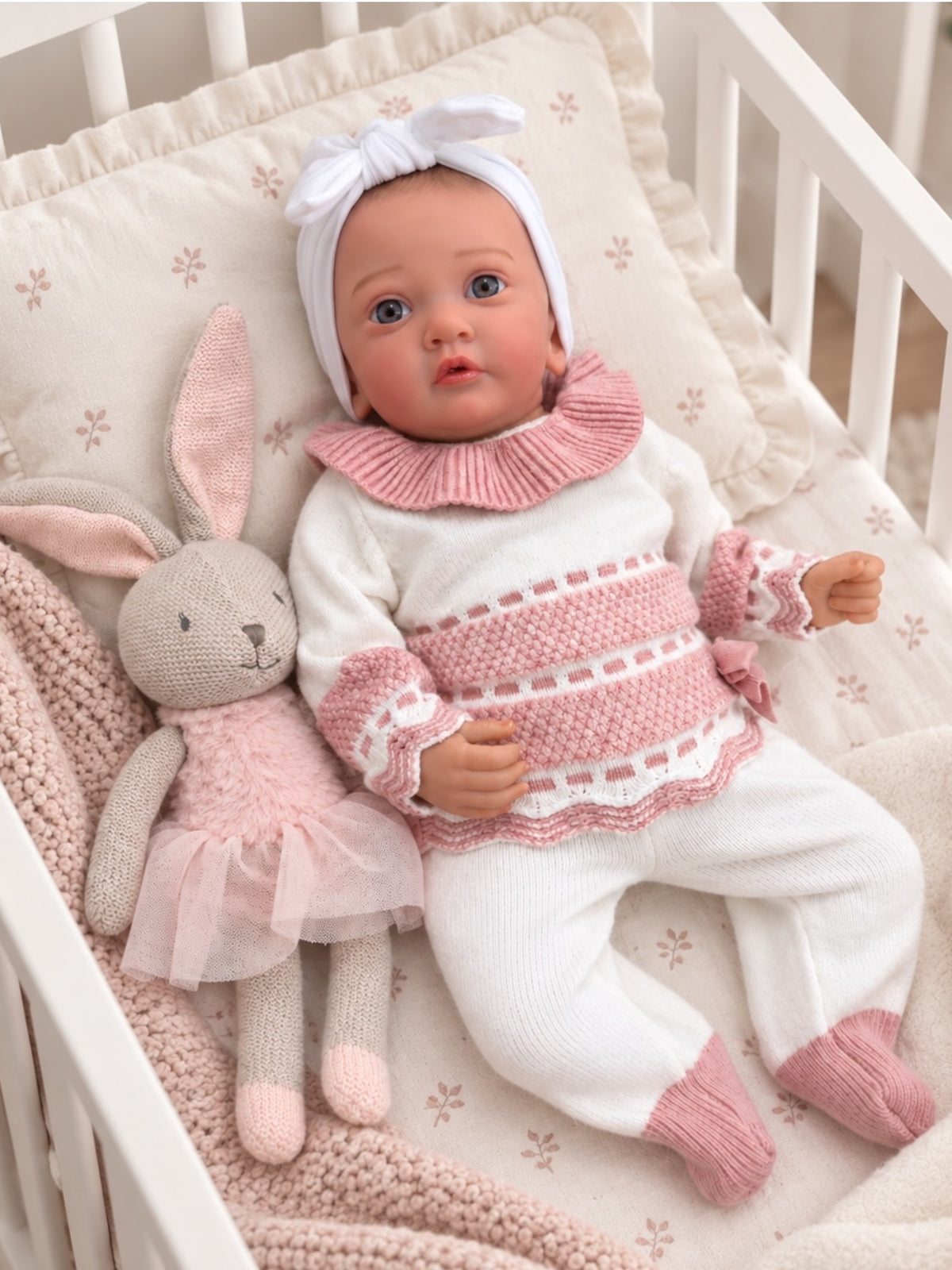 Teresa 🩷 Muñeca Realista 56cm 3,01kg | Bebé Estilo Reborn Vinilo con Ojos Azules
