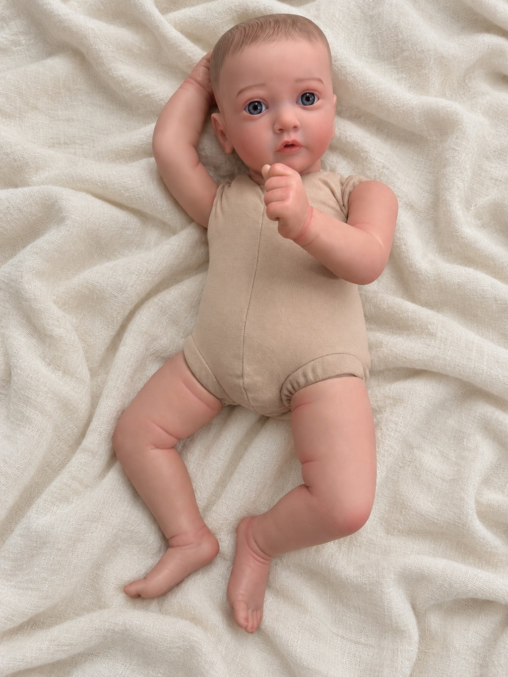 Teresa 🩷 Muñeca Realista 56cm 3,01kg | Bebé Estilo Reborn Vinilo con Ojos Azules