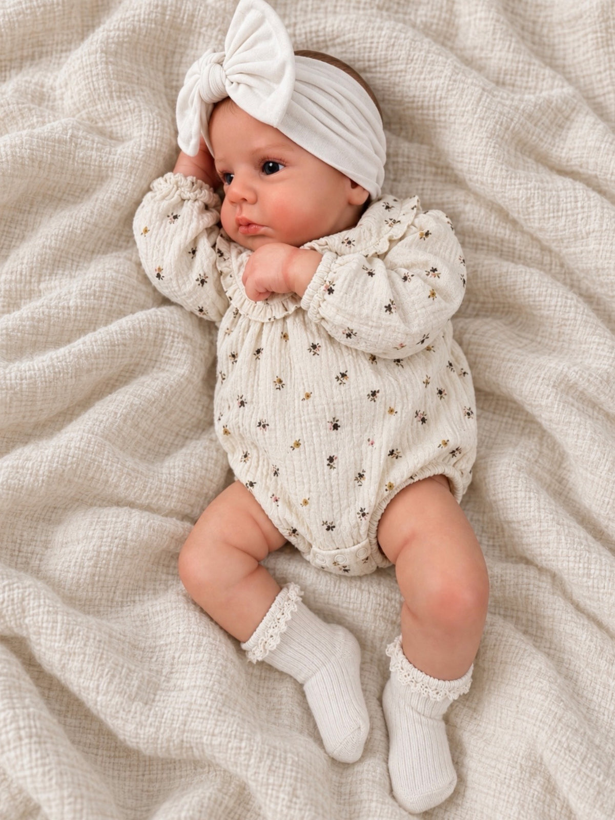 Laia ❤️ Muñeca Realista 48cm 1,8kg | Bebé Estilo Reborn Vinilo con Ojos Azules