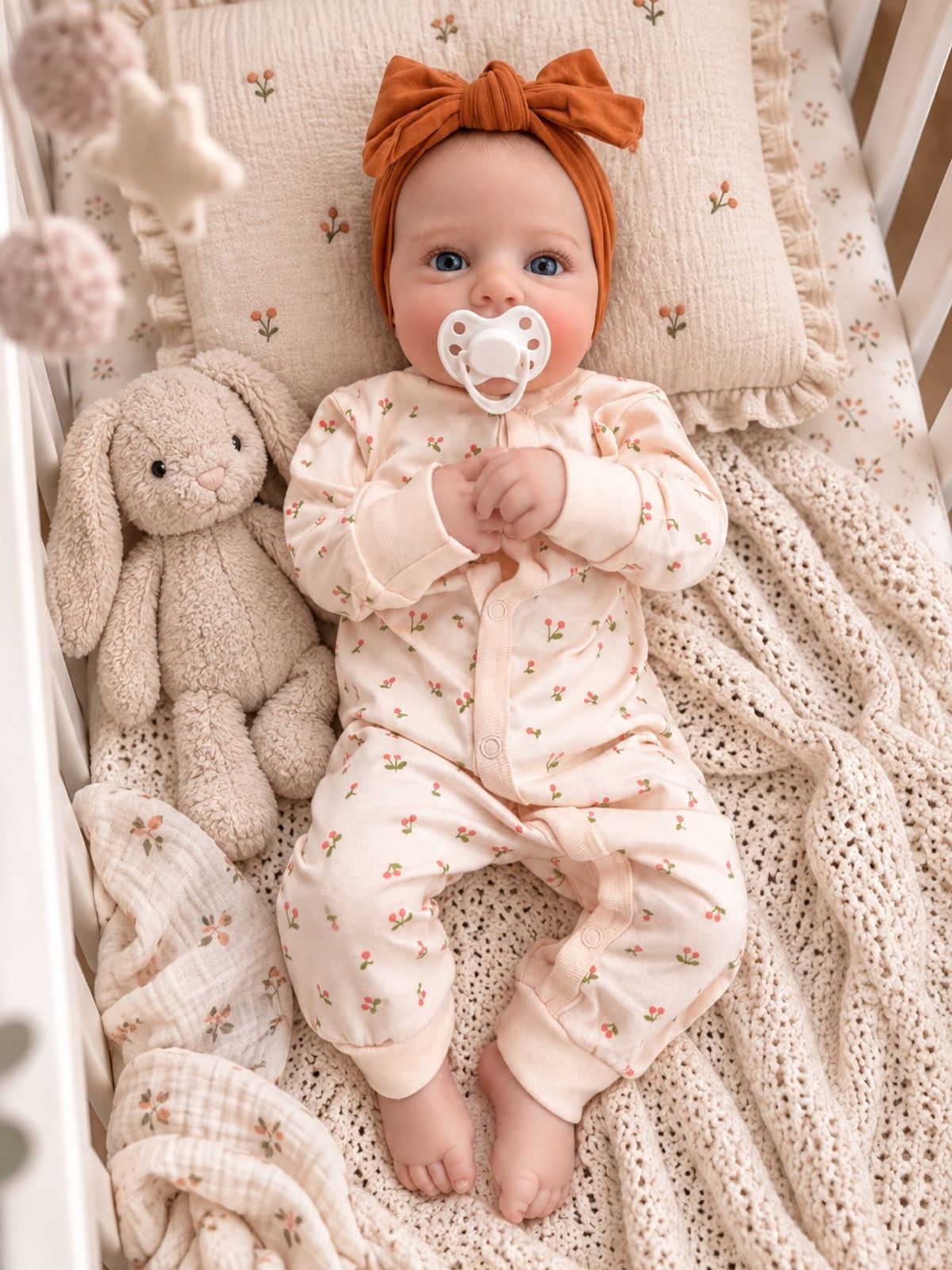 Laia ❤️ Muñeca Realista 48cm 900gr | Bebé Estilo Reborn Vinilo con Ojos Azules
