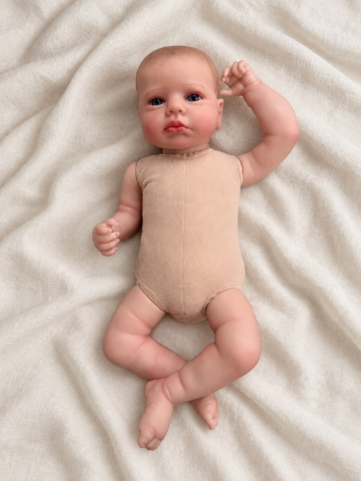 Laia ❤️ Muñeca Realista 48cm 3kg | Bebé Estilo Reborn Vinilo con Ojos Azules