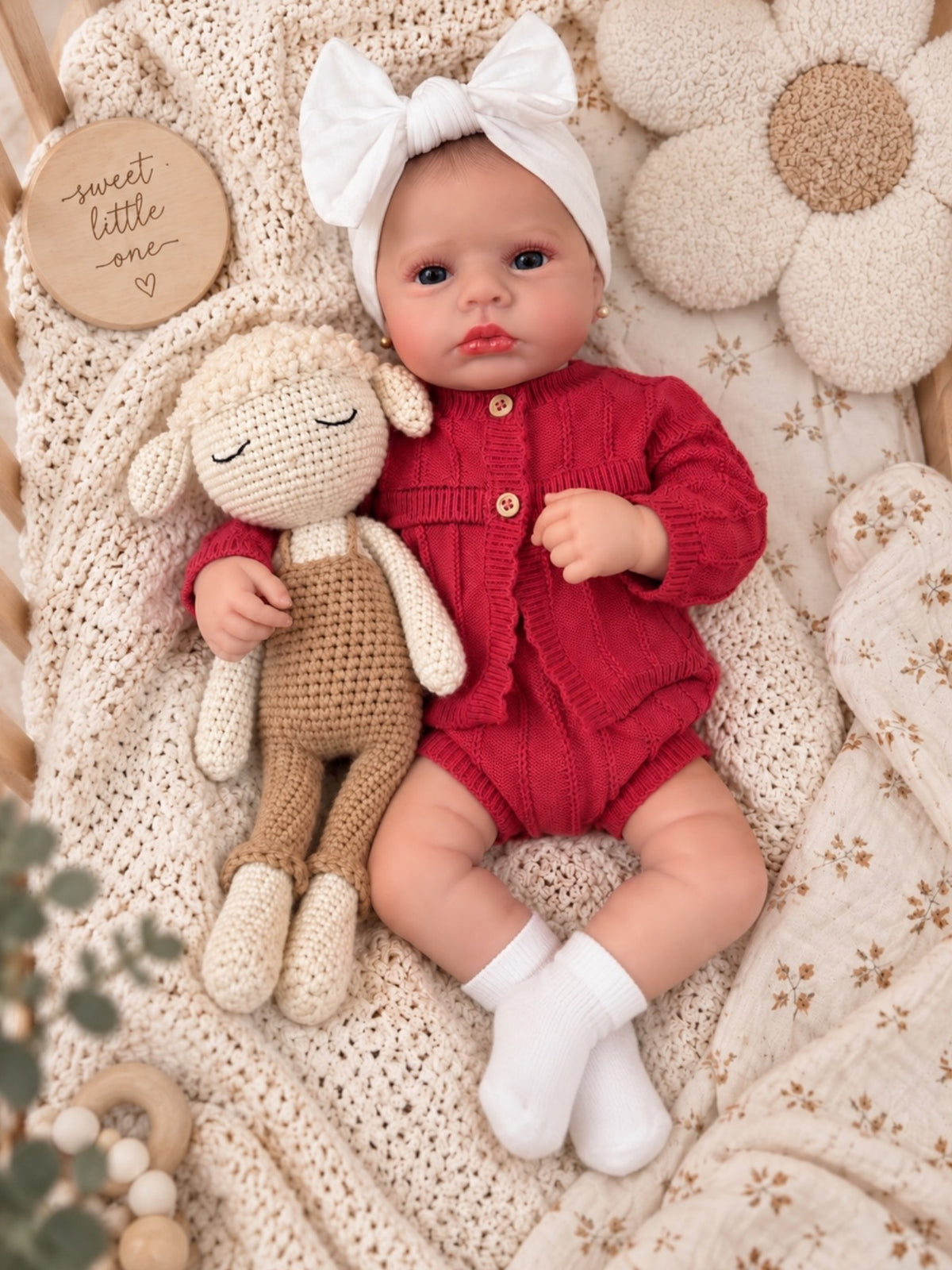 Laia ❤️ Muñeca Realista 48cm 3kg | Bebé Estilo Reborn Vinilo con Ojos Azules
