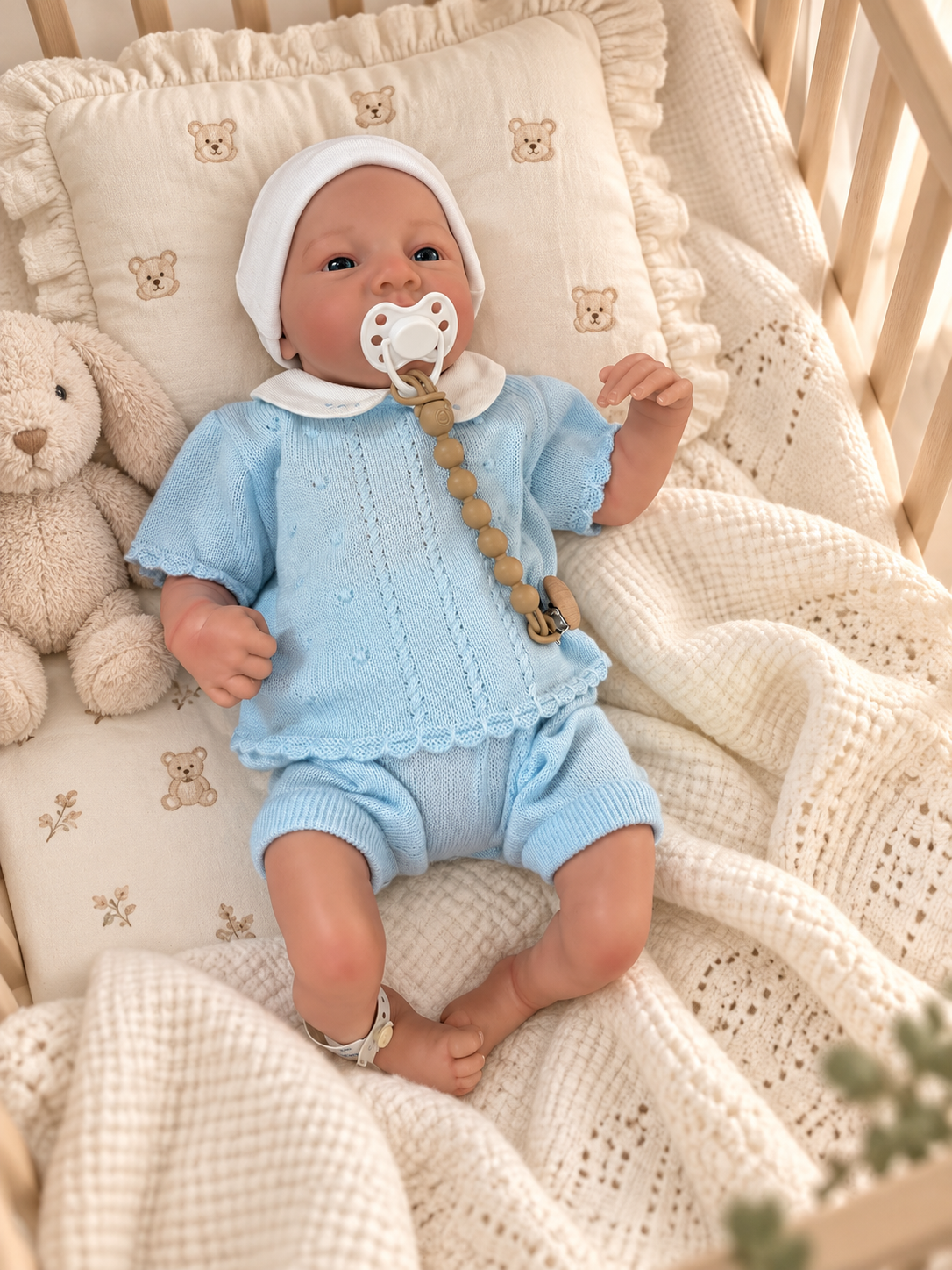 MARC 🎠 Muñeco Realista 44cm 2.3kg | Bebé Estilo Reborn Vinilo con Ojos azules